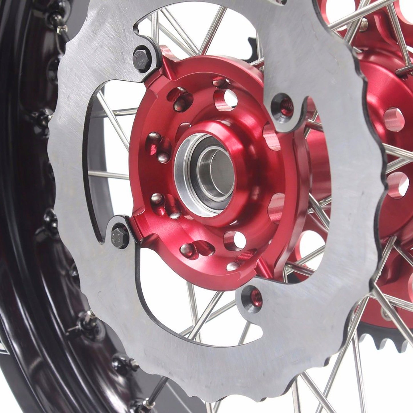 KKE 17 Inch Motard Rims for SUZUKI RMZ250 2007-2024 RMZ450 2005-2024 Red Hubs