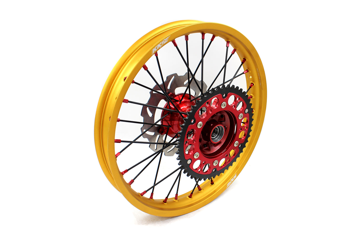 KKE 21" 18" Cast Red Hubs Billet With Gold Rim For HONDA CR125R 1998-2001 CR250R 1997-2001