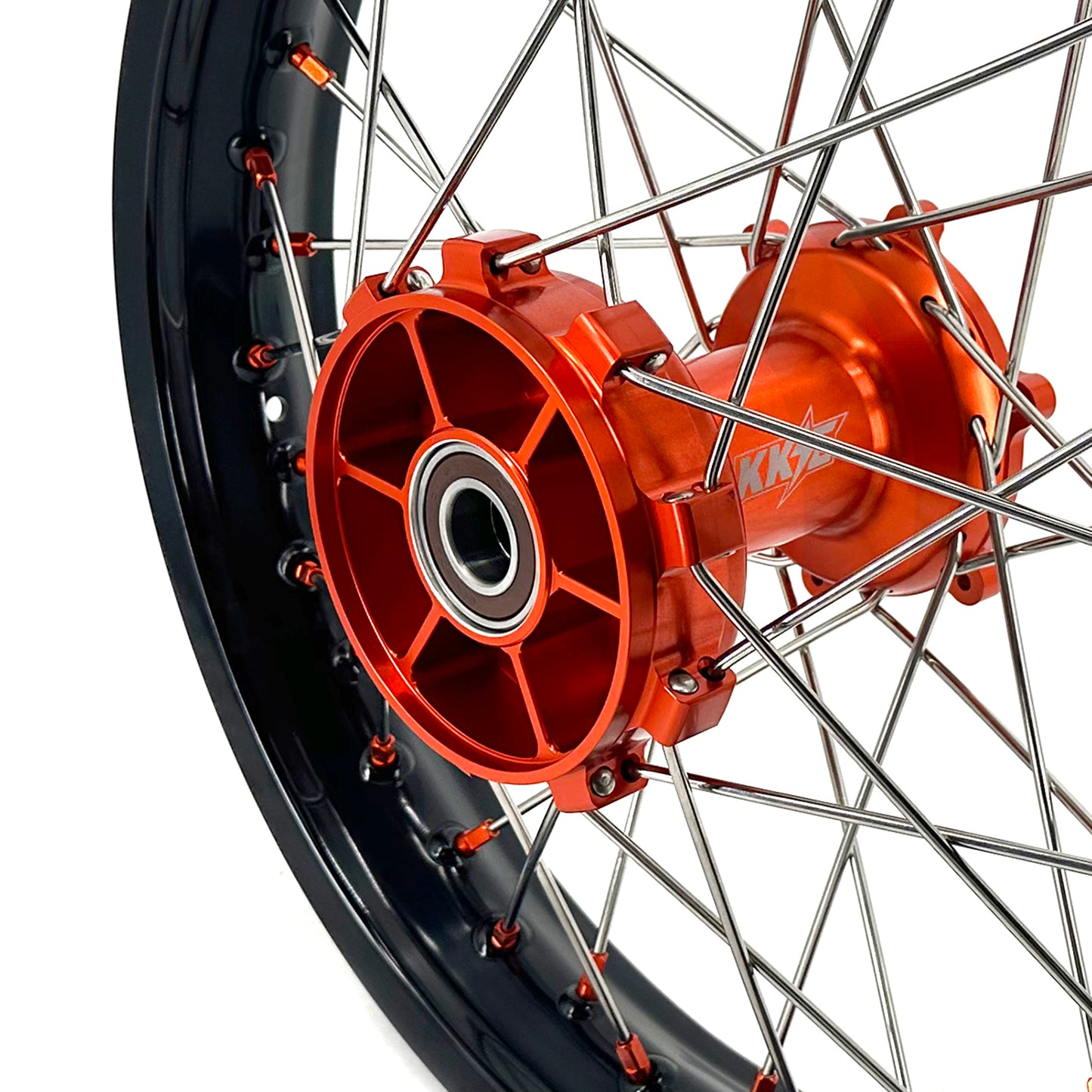 KKE 1.85-21" & 2.5-18" Motorcycle Tubed Spoke Wheels Rims Fit KTM790 Adventure R 2019-2022 Orange Nipple