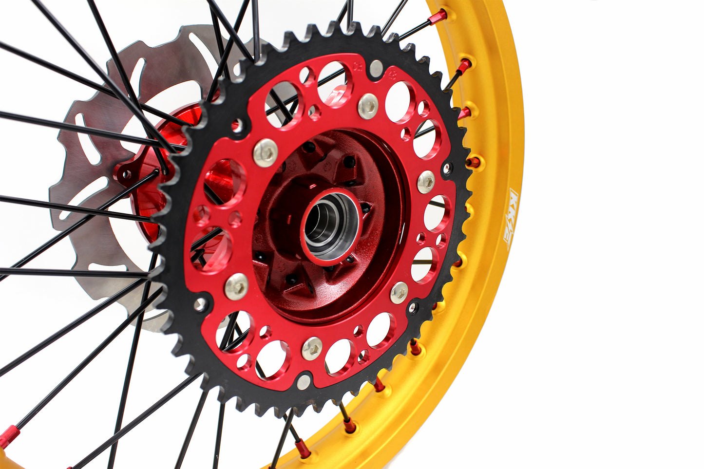 KKE 21" 18" Cast Red Hubs Billet With Gold Rim For HONDA CR125R 1998-2001 CR250R 1997-2001