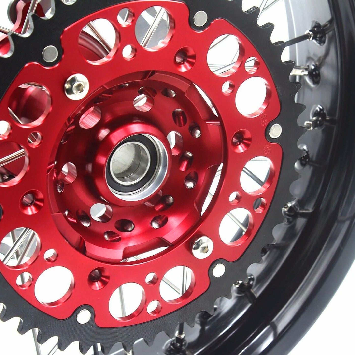 KKE 17 Inch Motard Rims for SUZUKI RMZ250 2007-2024 RMZ450 2005-2024 Red Hubs
