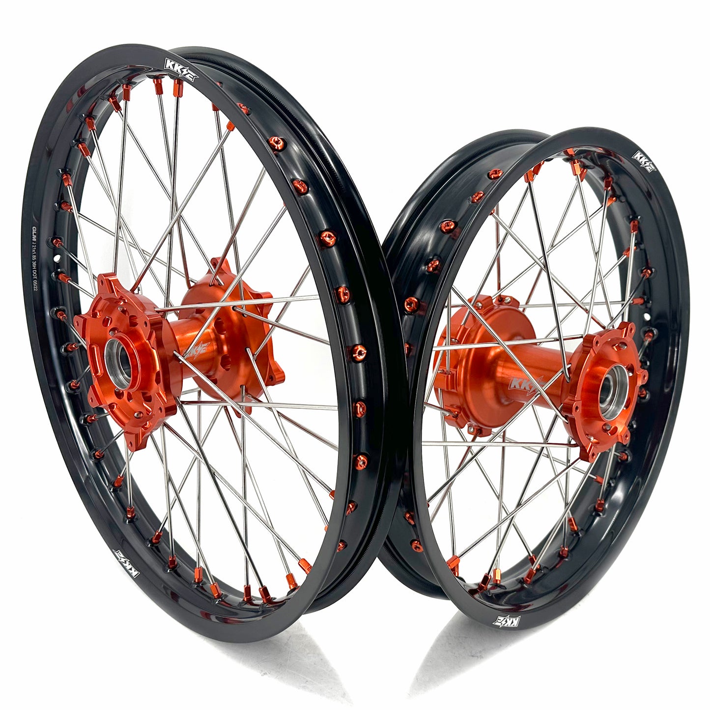 KKE 1.85-21" & 2.5-18" Motorcycle Tubed Spoke Wheels Rims Fit KTM790 Adventure R 2019-2022 Orange Nipple