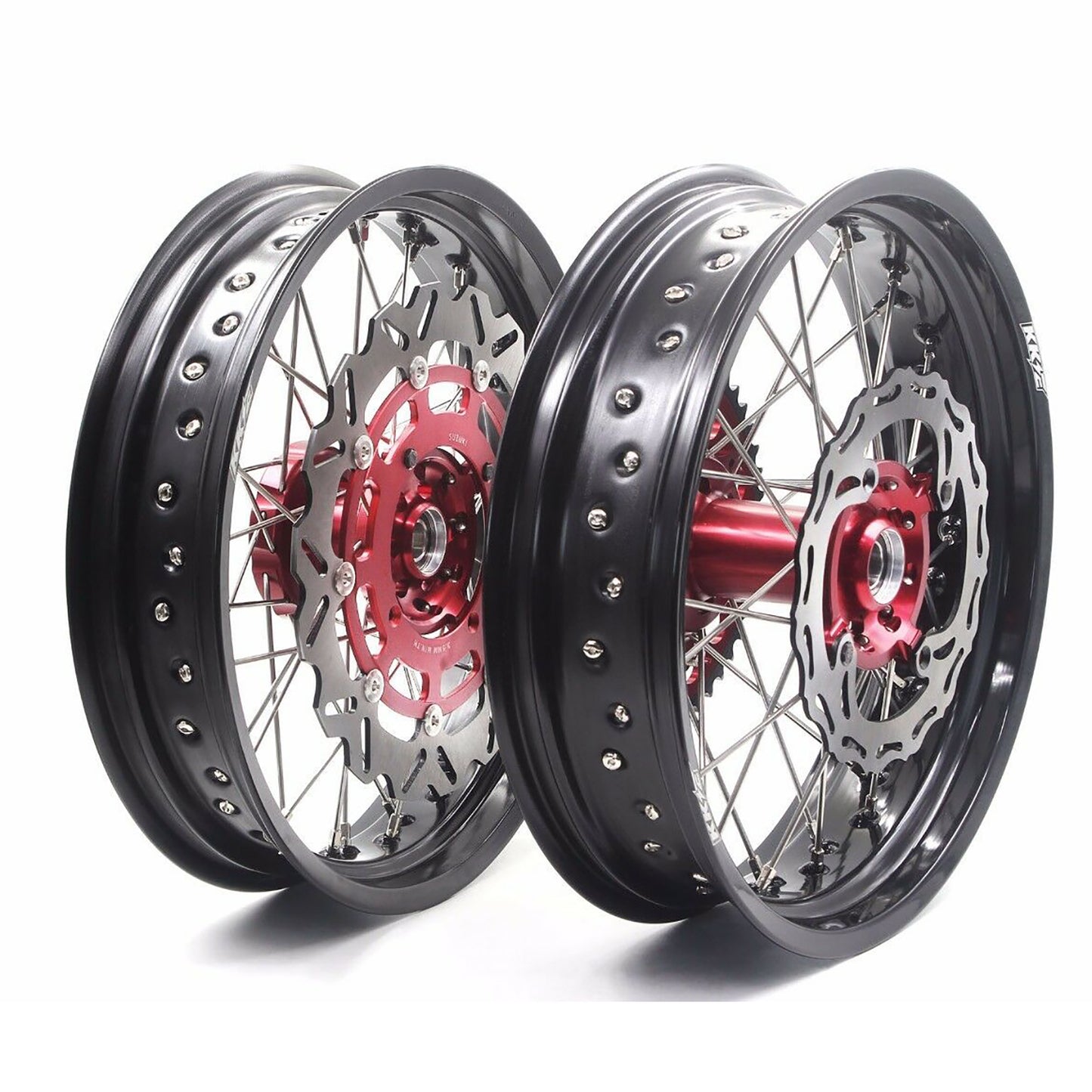 KKE 17 Inch Motard Rims for SUZUKI RMZ250 2007-2024 RMZ450 2005-2024 Red Hubs