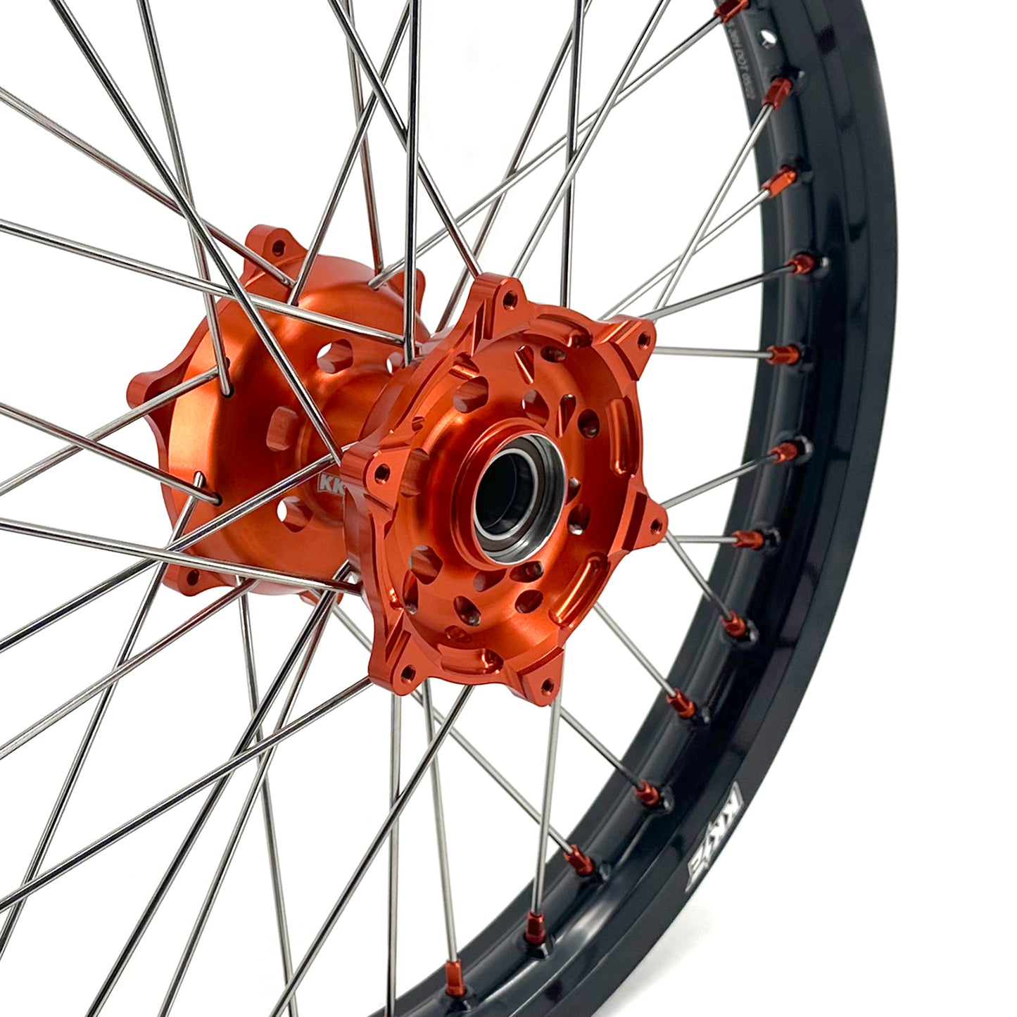 KKE 1.85-21" & 2.5-18" Motorcycle Tubed Spoke Wheels Rims Fit KTM790 Adventure R 2019-2022 Orange Nipple