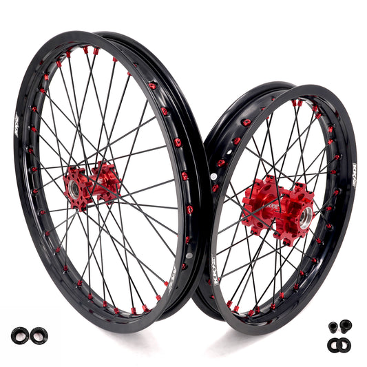 China Stock KKE 1.6*19" & 1.85*16" Electric Dirtbike Wheels Rim For Sur Ron Light Bee-X 2019-2024 Red Nipples
