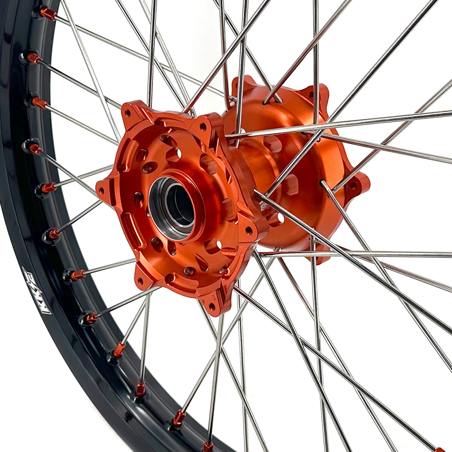 KKE 1.85-21" & 2.5-18" Motorcycle Tubed Spoke Wheels Rims Fit KTM790 Adventure R 2019-2022 Orange Nipple