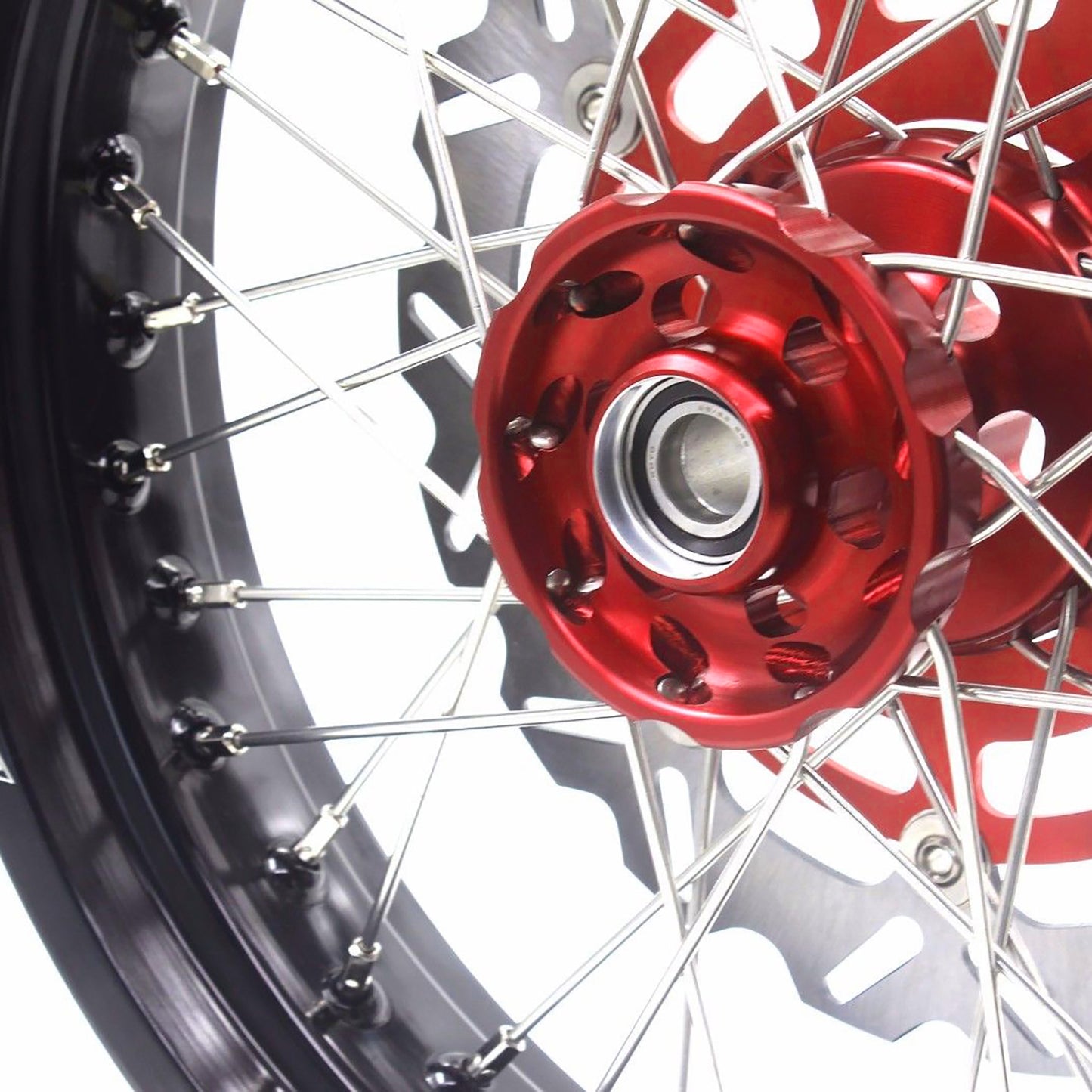 KKE 17 Inch Motard Rims for SUZUKI RMZ250 2007-2024 RMZ450 2005-2024 Red Hubs