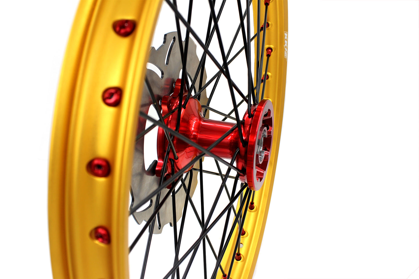 KKE 21" 18" Cast Red Hubs Billet With Gold Rim For HONDA CR125R 1998-2001 CR250R 1997-2001