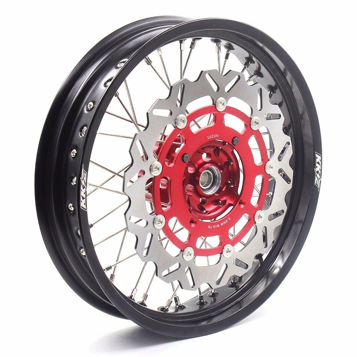 KKE 17 Inch Motard Rims for SUZUKI RMZ250 2007-2024 RMZ450 2005-2024 Red Hubs
