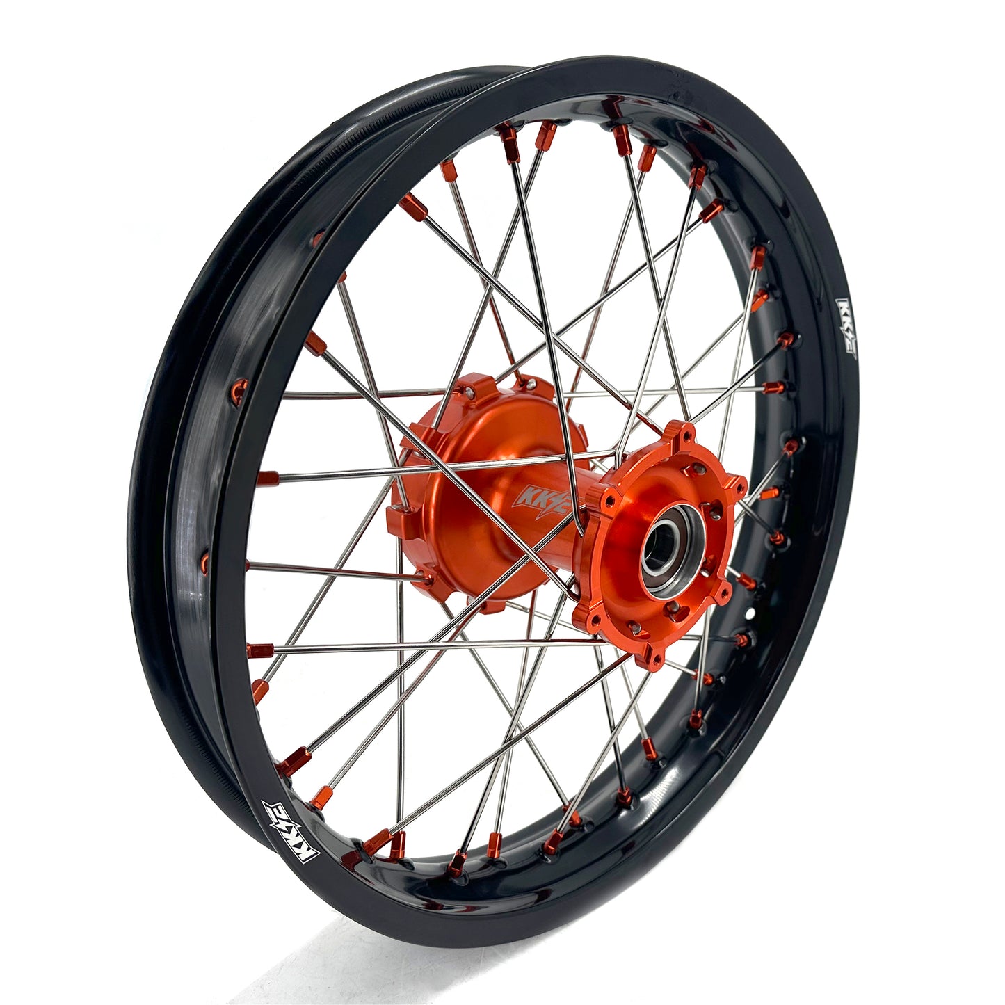 KKE 1.85-21" & 2.5-18" Motorcycle Tubed Spoke Wheels Rims Fit KTM790 Adventure R 2019-2022 Orange Nipple