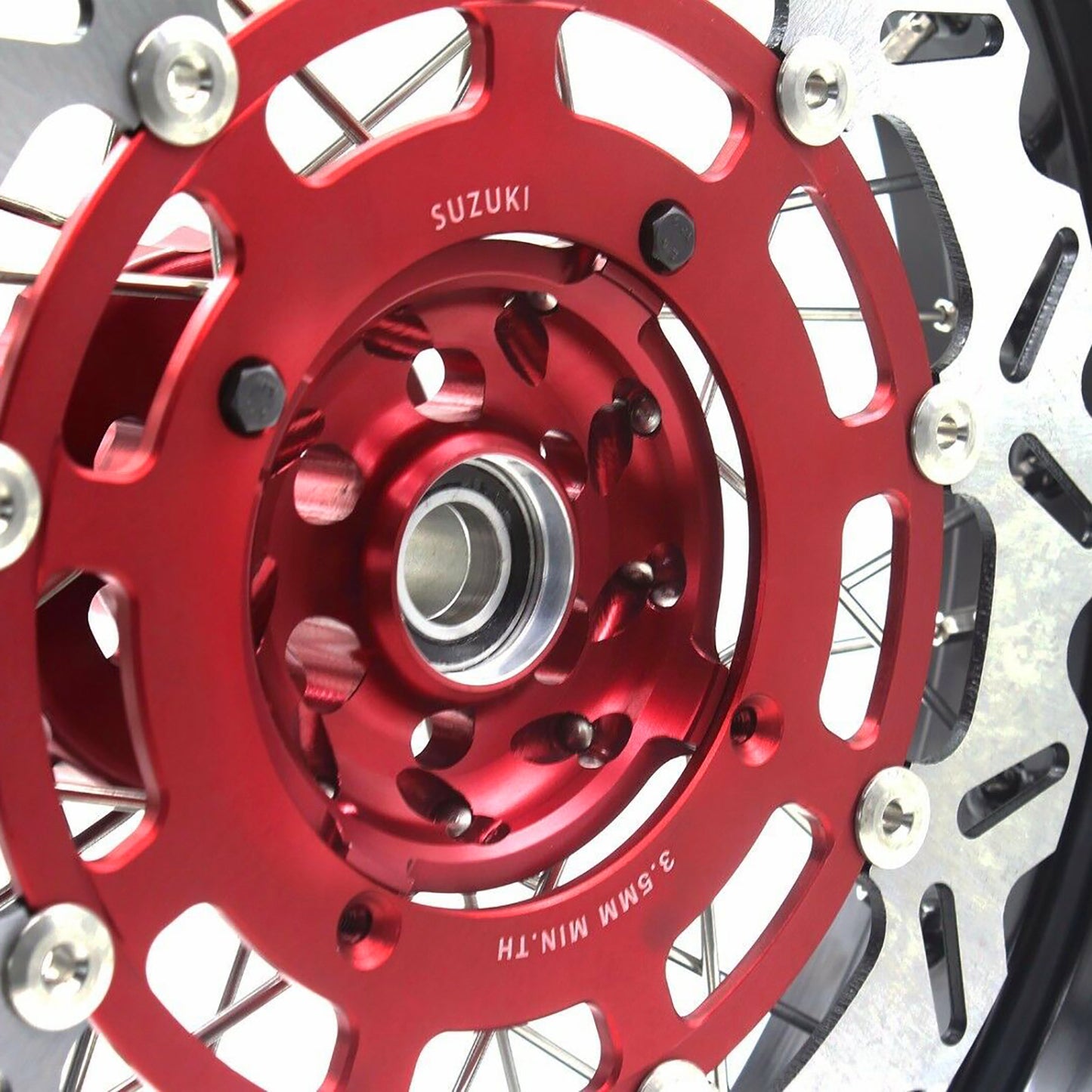 KKE 17 Inch Motard Rims for SUZUKI RMZ250 2007-2024 RMZ450 2005-2024 Red Hubs