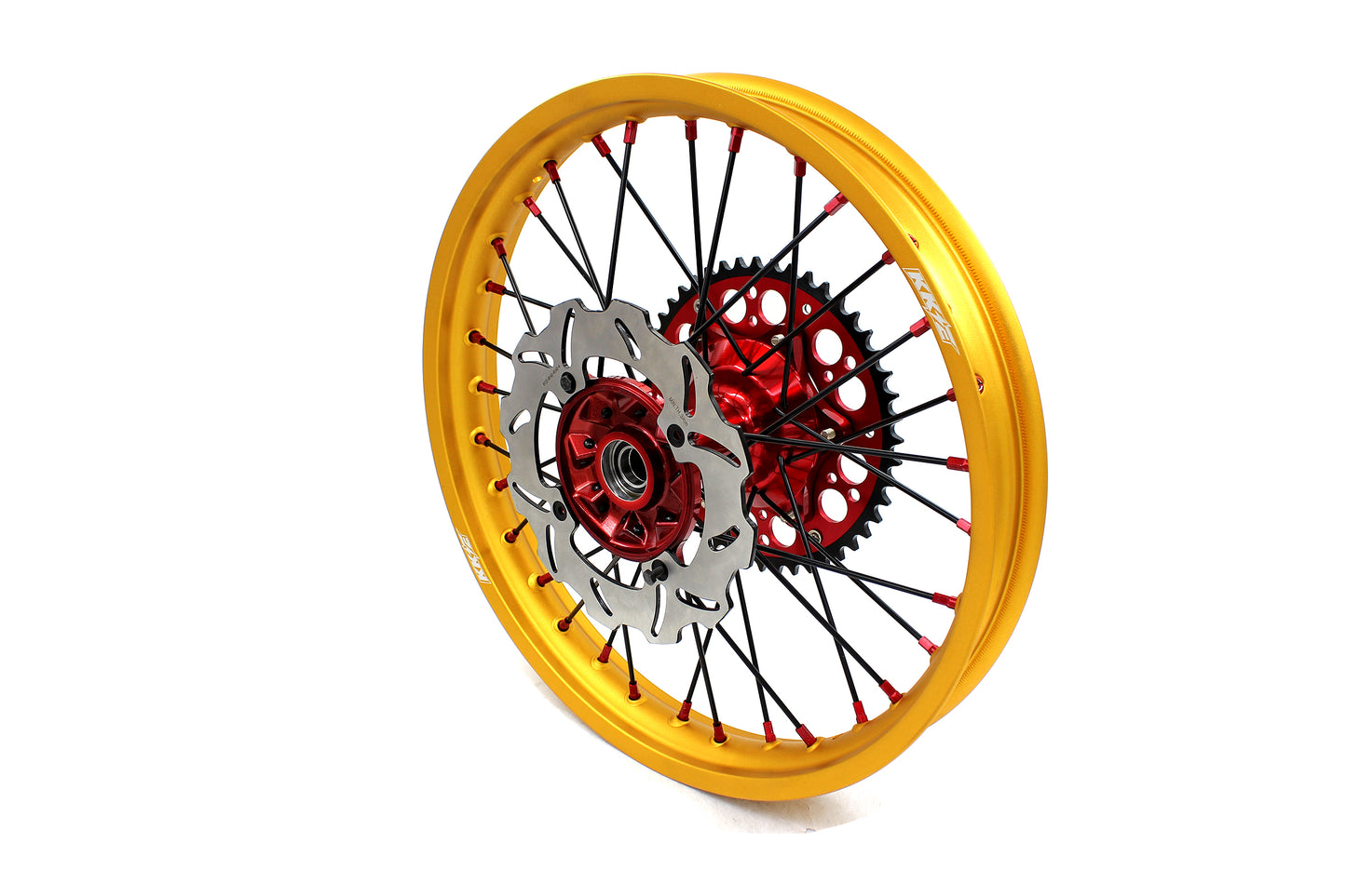 KKE 21" 18" Cast Red Hubs Billet With Gold Rim For HONDA CR125R 1998-2001 CR250R 1997-2001