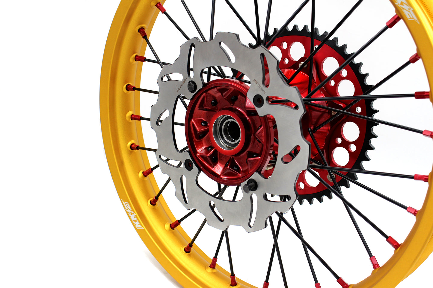 KKE 21" 18" Cast Red Hubs Billet With Gold Rim For HONDA CR125R 1998-2001 CR250R 1997-2001