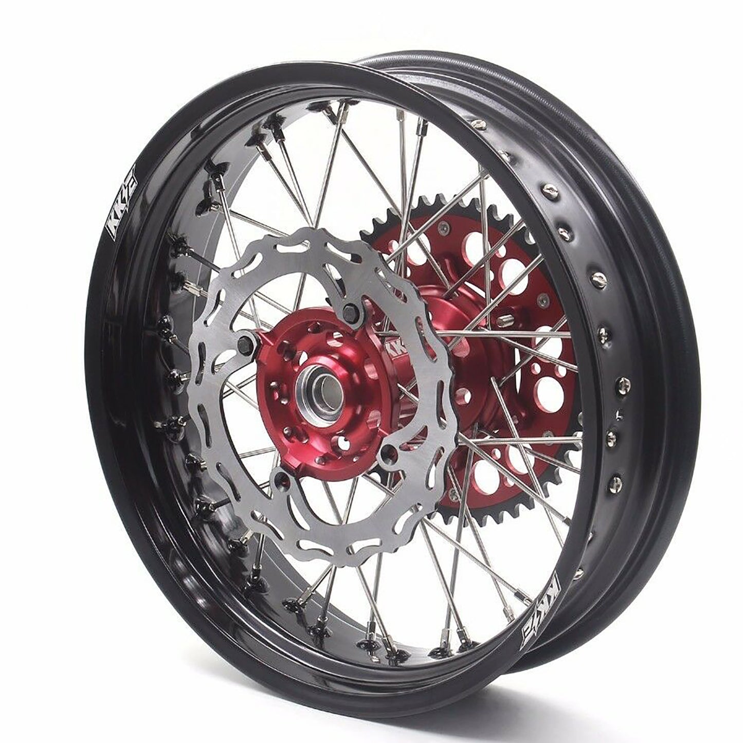 KKE 17 Inch Motard Rims for SUZUKI RMZ250 2007-2024 RMZ450 2005-2024 Red Hubs