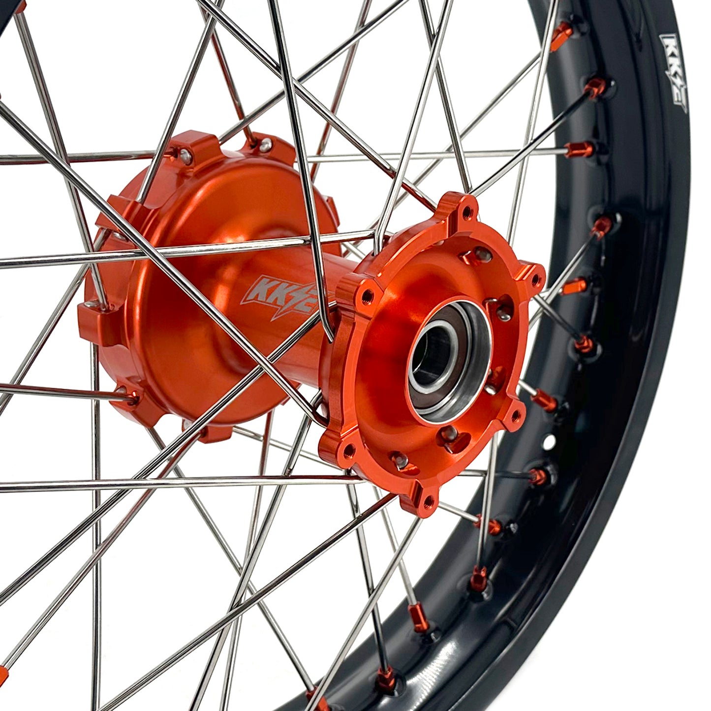 KKE 1.85-21" & 2.5-18" Motorcycle Tubed Spoke Wheels Rims Fit KTM790 Adventure R 2019-2022 Orange Nipple