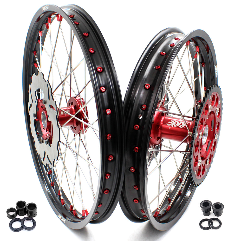 KKE 21" 19" or 21" 18" Spoke Wheels Rims For HONDA CRF250R 2004-2013 CRF450R 2002-2012