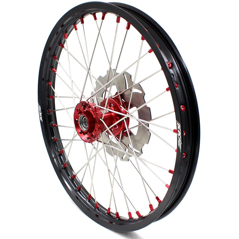 KKE 21/18 ENDURO WHEELS RIMS SET FOR HONDA XR650R 2000-2008 RED ALLOY NIPPLE DISCS - KKE Racing