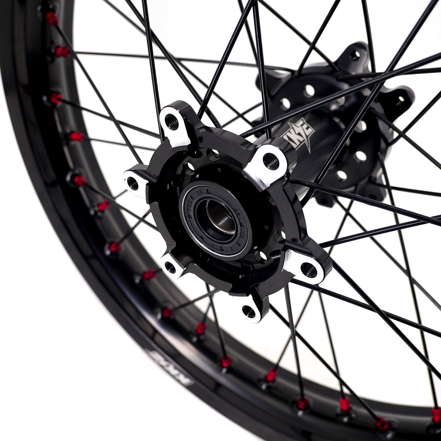 KKE Factory Stock KKE 21" & 18" E-Bike Spoke Wheels Rims Fit SurRon Ultra Bee 2023-2025 Black Hub & Red Nipples