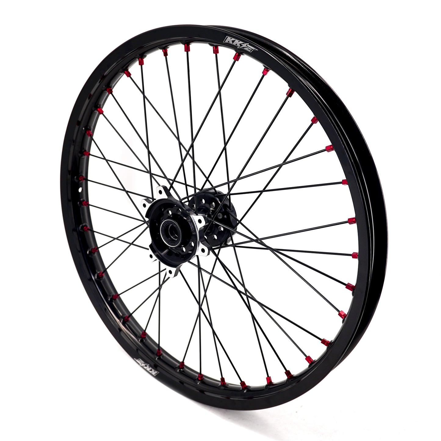 KKE Factory Stock KKE 21" & 18" E-Bike Spoke Wheels Rims Fit SurRon Ultra Bee 2023-2025 Black Hub & Red Nipples