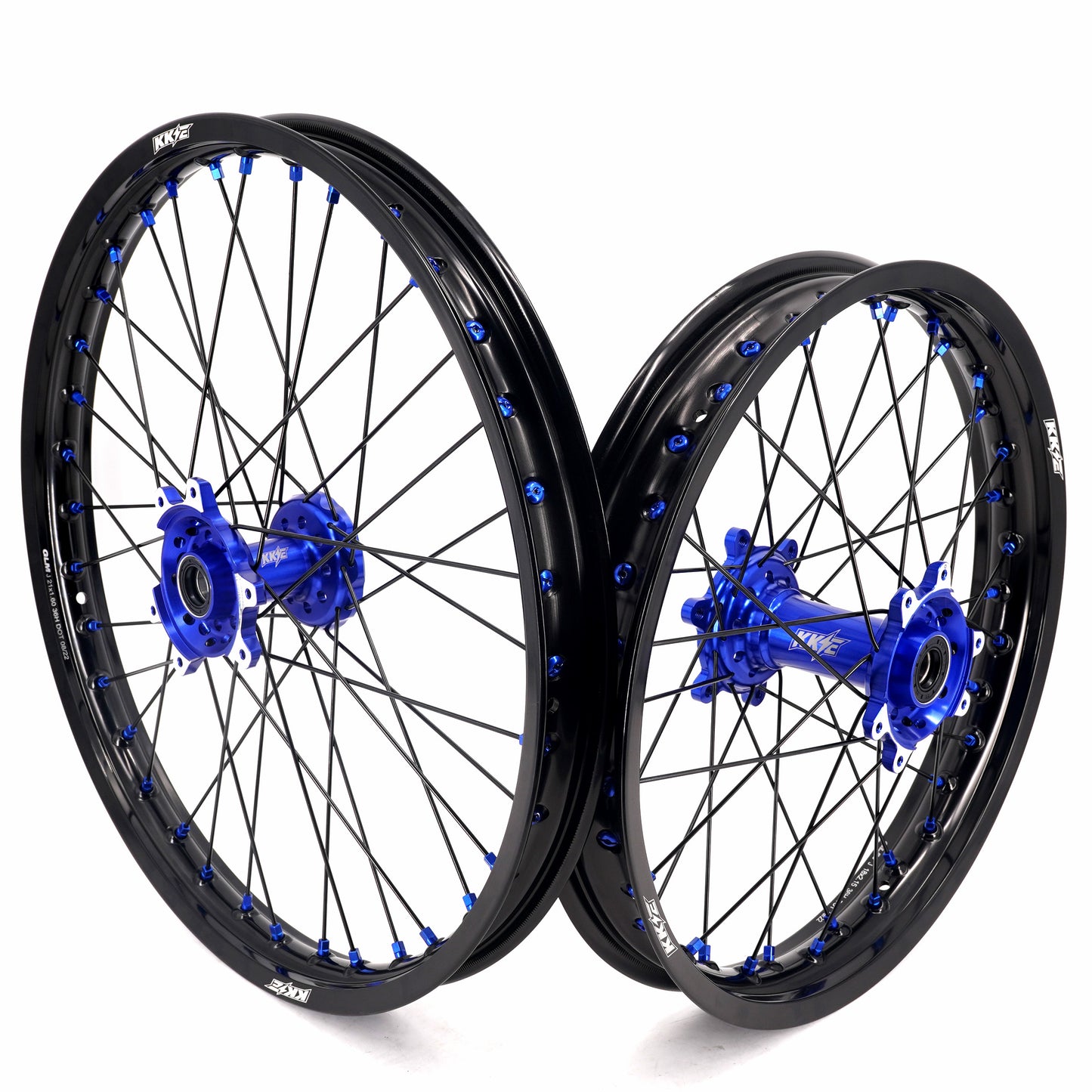 KKE Factory Stock KKE 21" & 18" E-Bike Spoke Wheels Rims Fit SurRon Ultra Bee 2023-2024 Blue Hub & Black Rim
