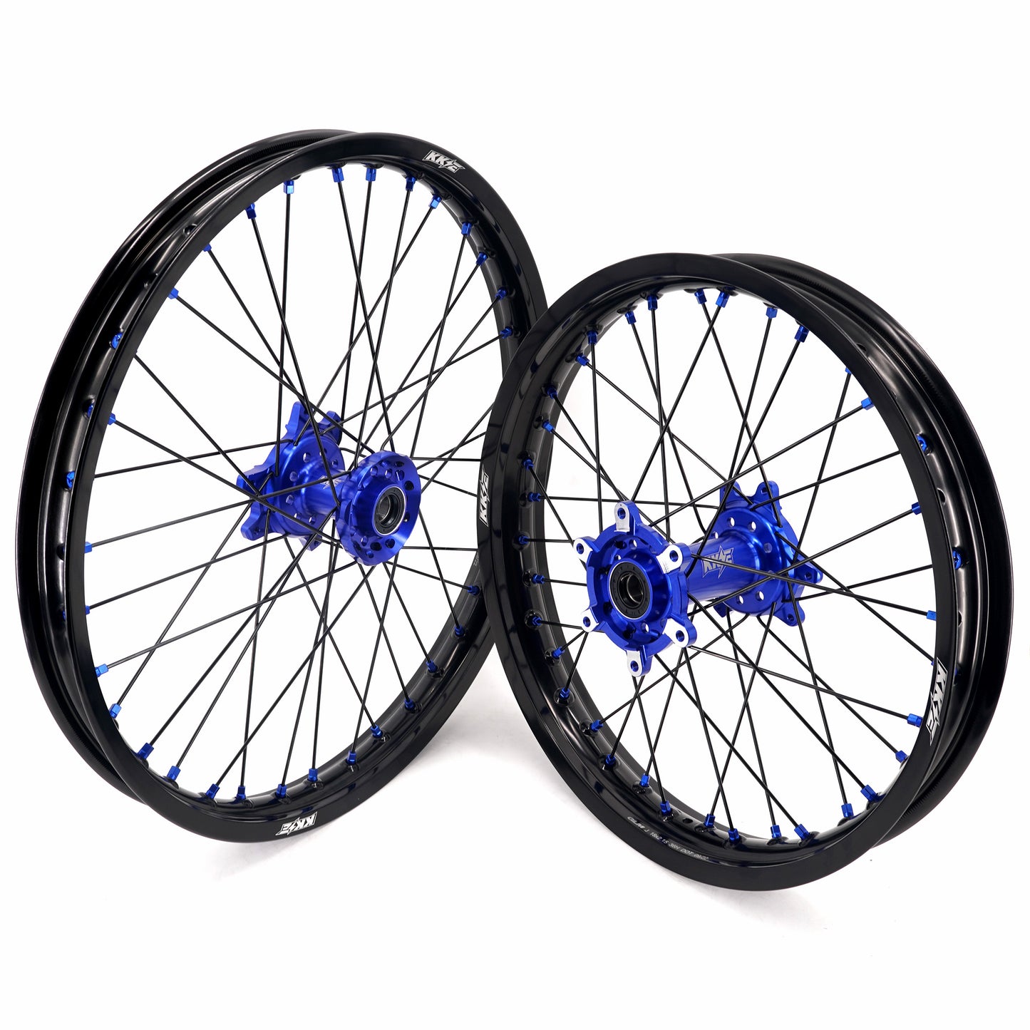 KKE Factory Stock KKE 21" & 18" E-Bike Spoke Wheels Rims Fit SurRon Ultra Bee 2023-2024 Blue Hub & Black Rim
