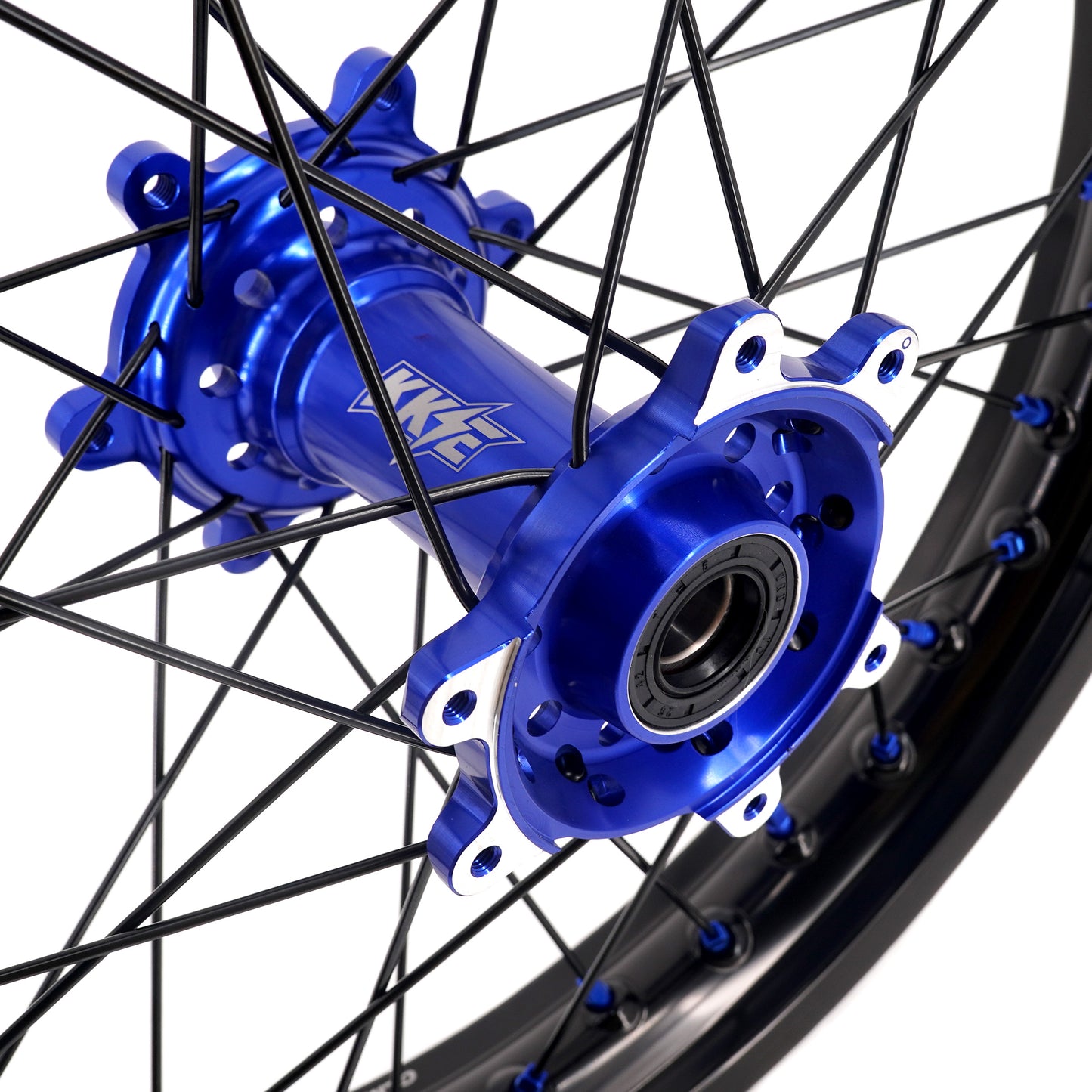 KKE Factory Stock KKE 21" & 18" E-Bike Spoke Wheels Rims Fit SurRon Ultra Bee 2023-2024 Blue Hub & Black Rim