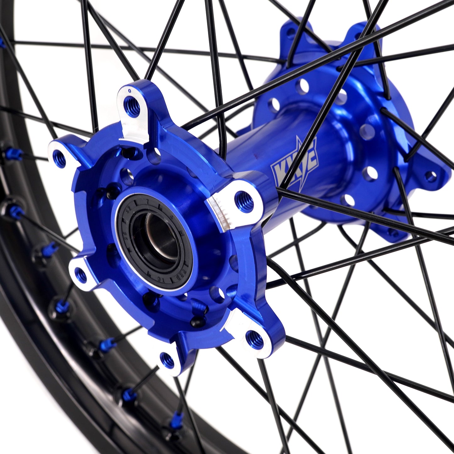 KKE Factory Stock KKE 21" & 18" E-Bike Spoke Wheels Rims Fit SurRon Ultra Bee 2023-2025 Blue Hub & Black Rim