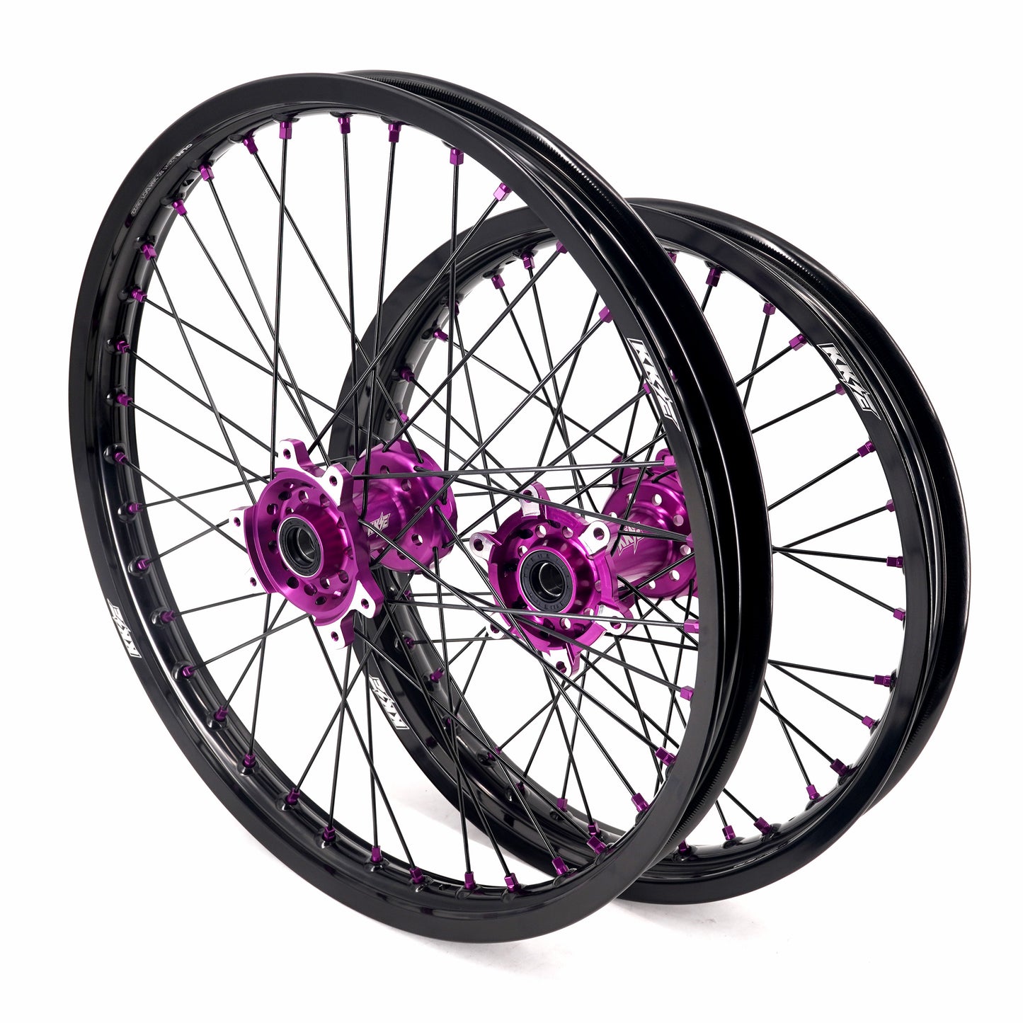 KKE Factory Stock KKE 21" & 18" E-Bike Spoke Wheels Rims Fit SurRon Ultra Bee 2023-2025 Purple Hub & Black Rim