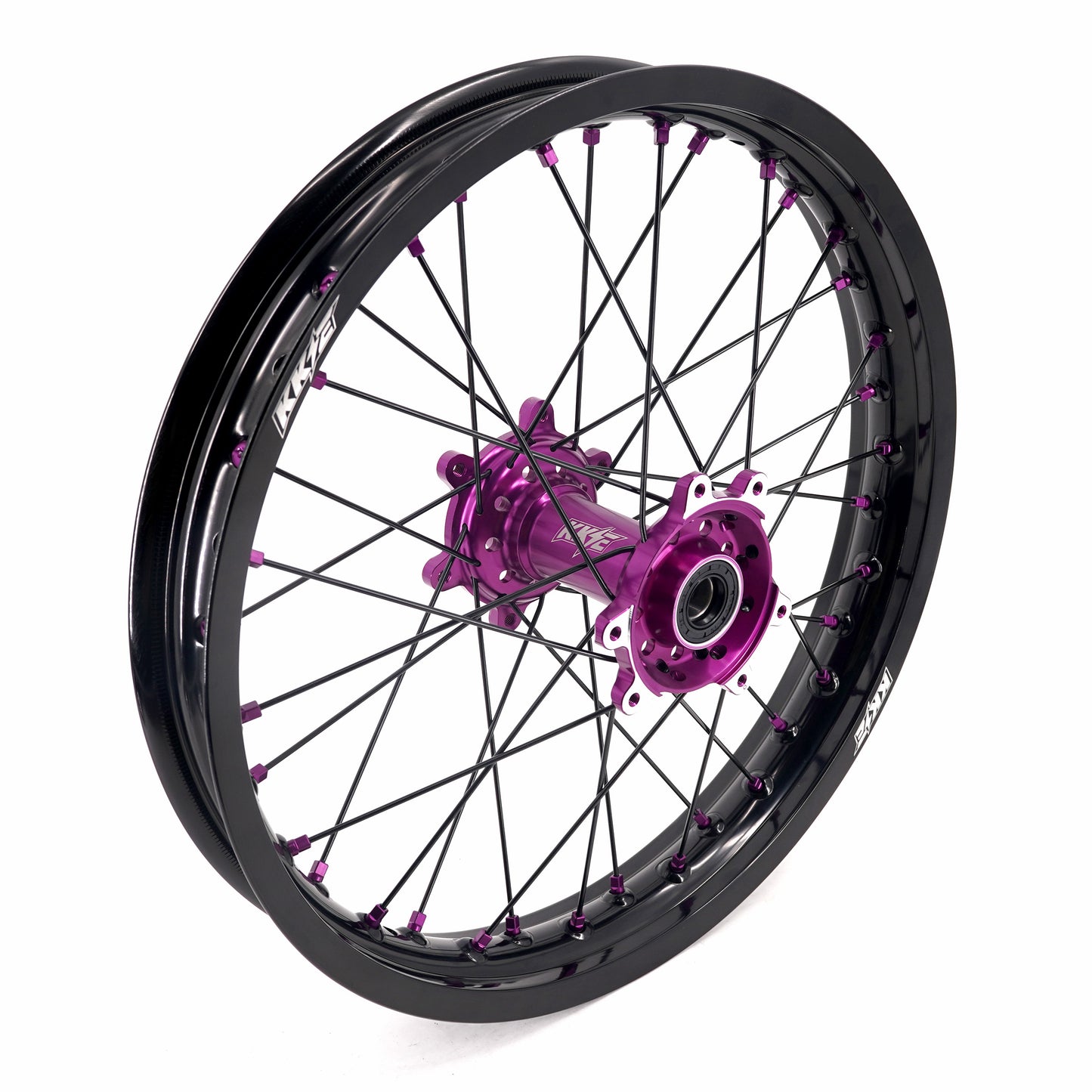 KKE Factory Stock KKE 21" & 18" E-Bike Spoke Wheels Rims Fit SurRon Ultra Bee 2023-2024 Purple Hub & Black Rim