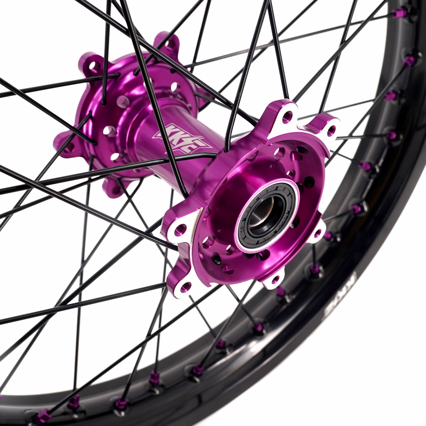 KKE Factory Stock KKE 21" & 18" E-Bike Spoke Wheels Rims Fit SurRon Ultra Bee 2023-2024 Purple Hub & Black Rim