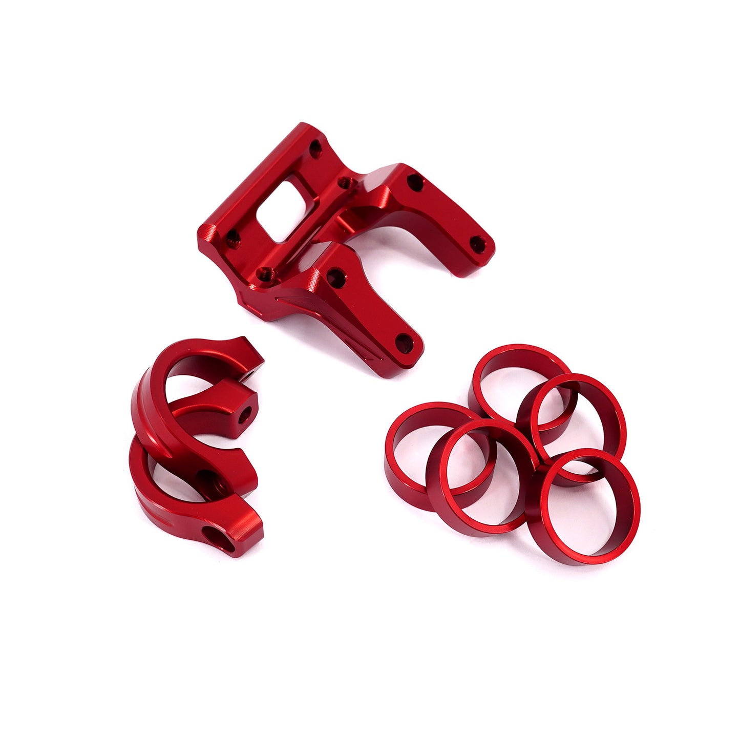 KKE Red Handlebar Risers Kit Fit Sur-Ron Light Bee X e-Bike Bracket Clamps Pads