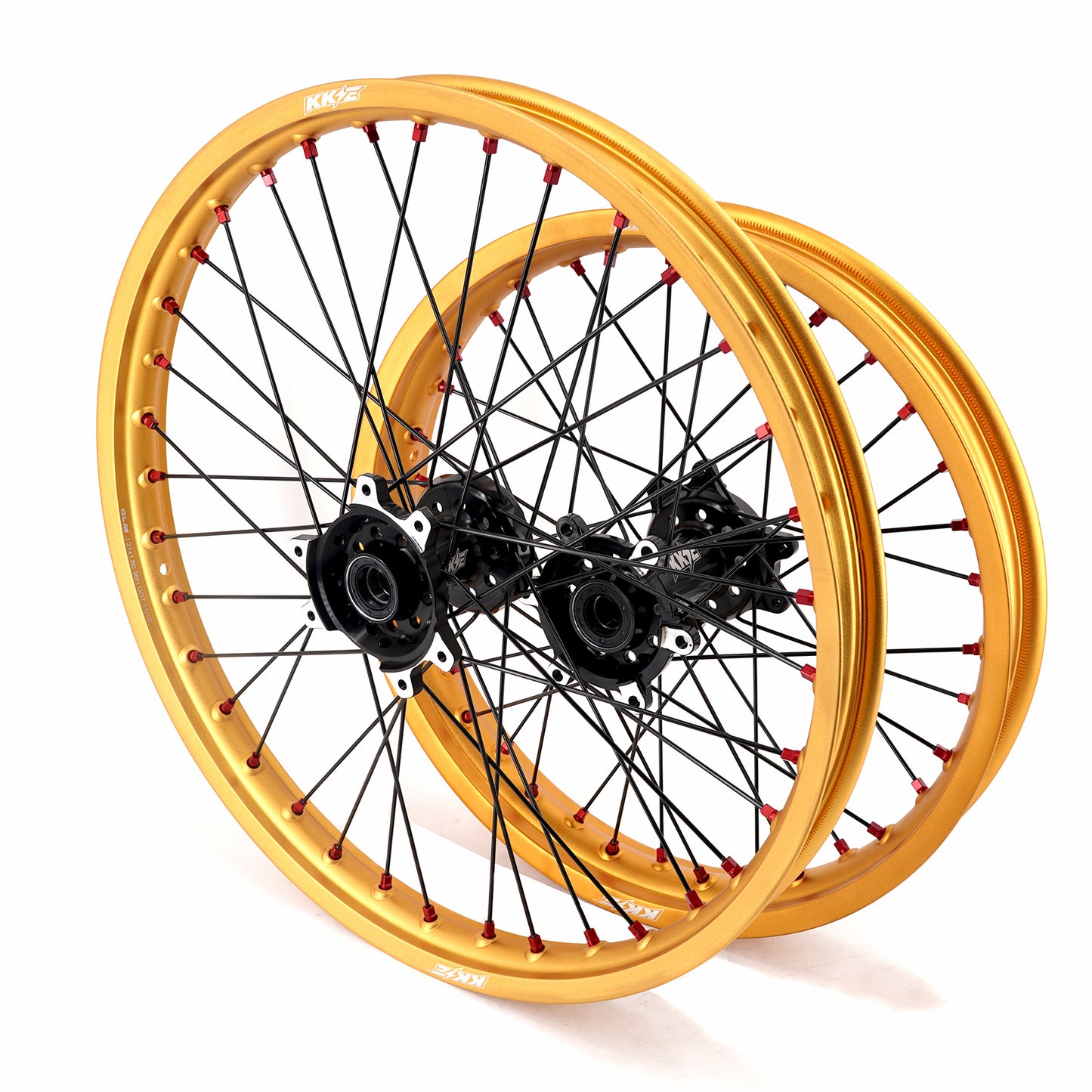 KKE Factory Stock KKE 21" & 18" E-Bike Spoke Wheels Rims Fit SurRon Ultra Bee 2023-2025 Black Hub & Gold Rim