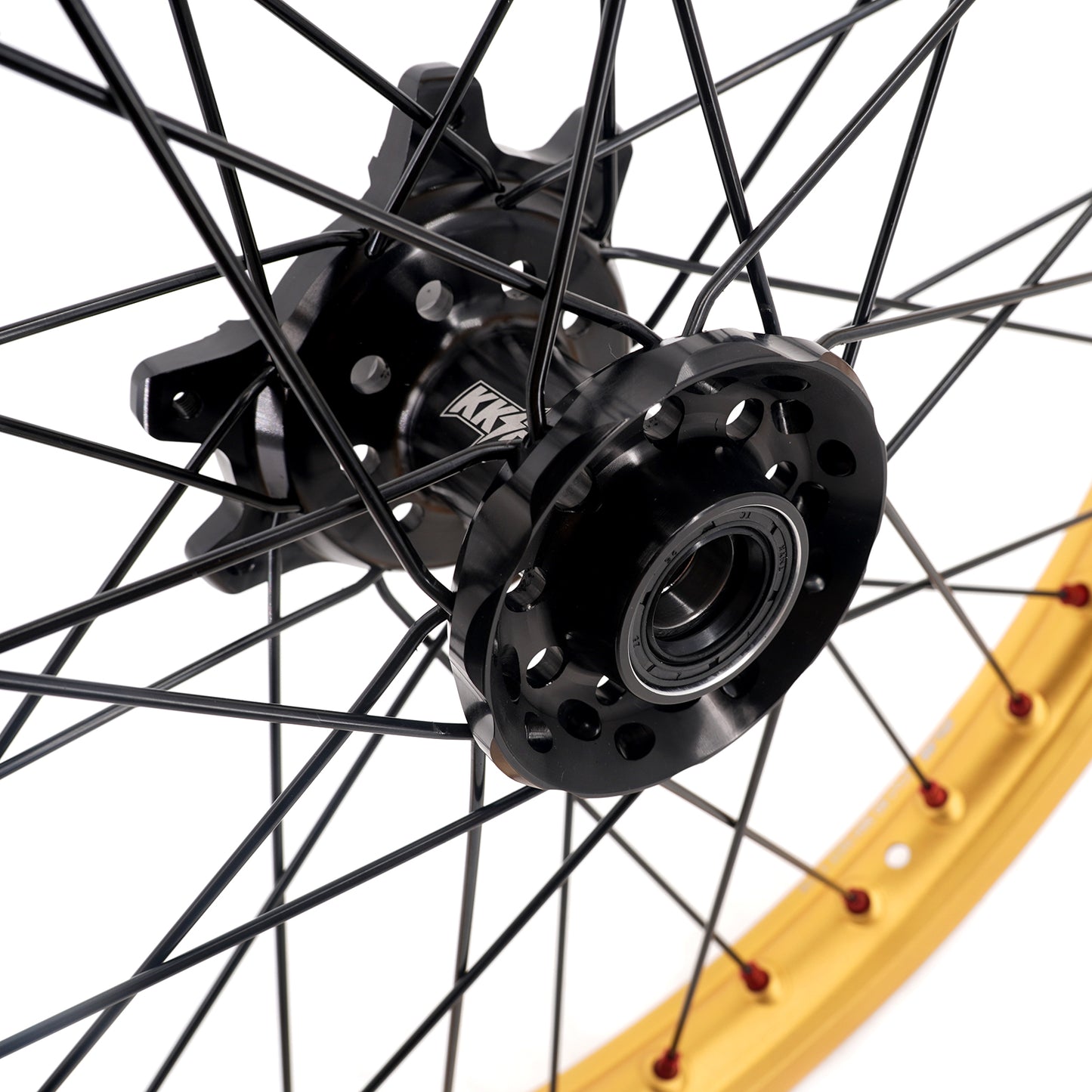 China Factory Stock KKE 21" & 18" E-Bike Spoke Wheels Rims Fit SurRon Ultra Bee 2023 Black Hub & Gold Rim