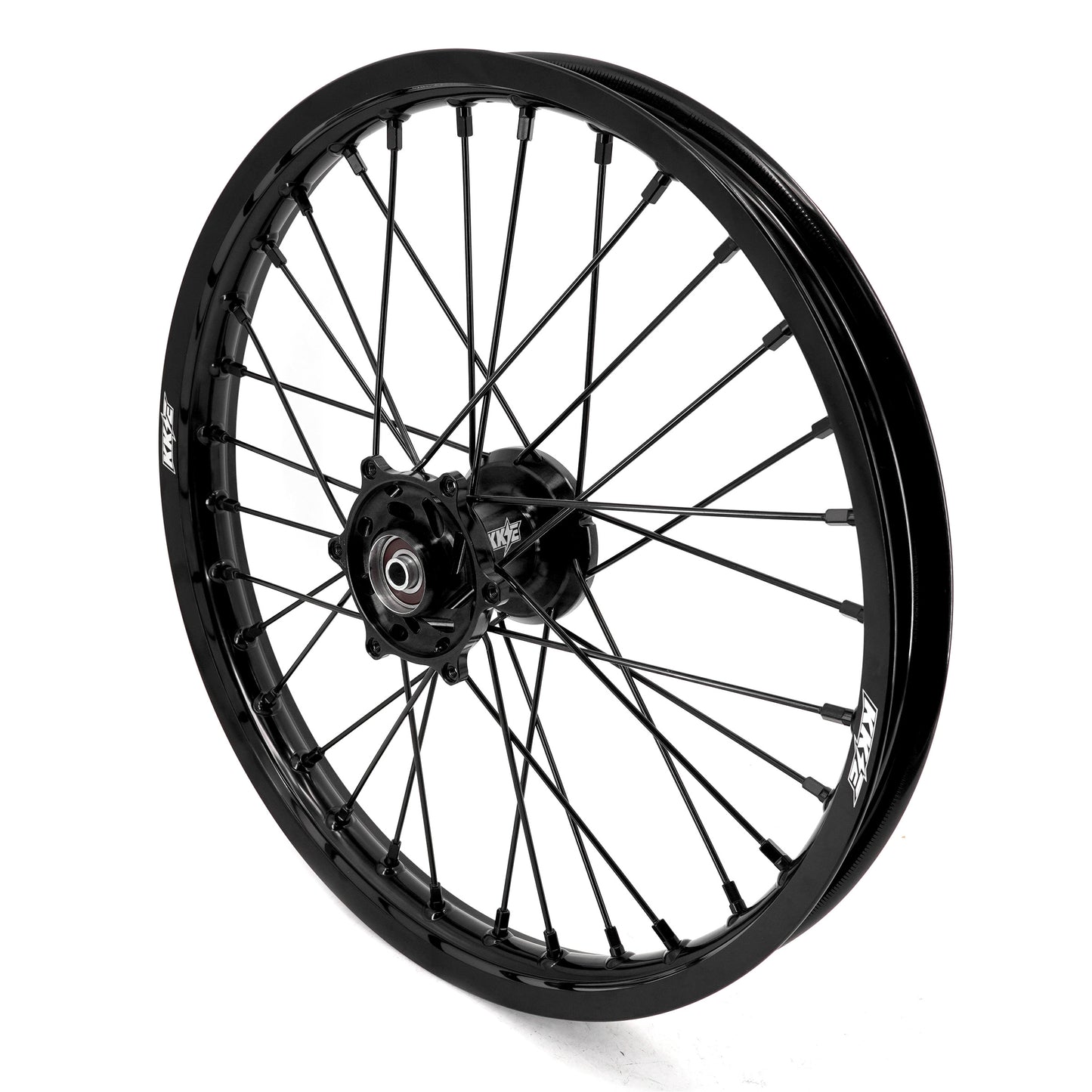 KKE 19 & 16 Spoked Kid's Wheels Rims Set for Kawasaki KX80 KX85 KX100 All Black