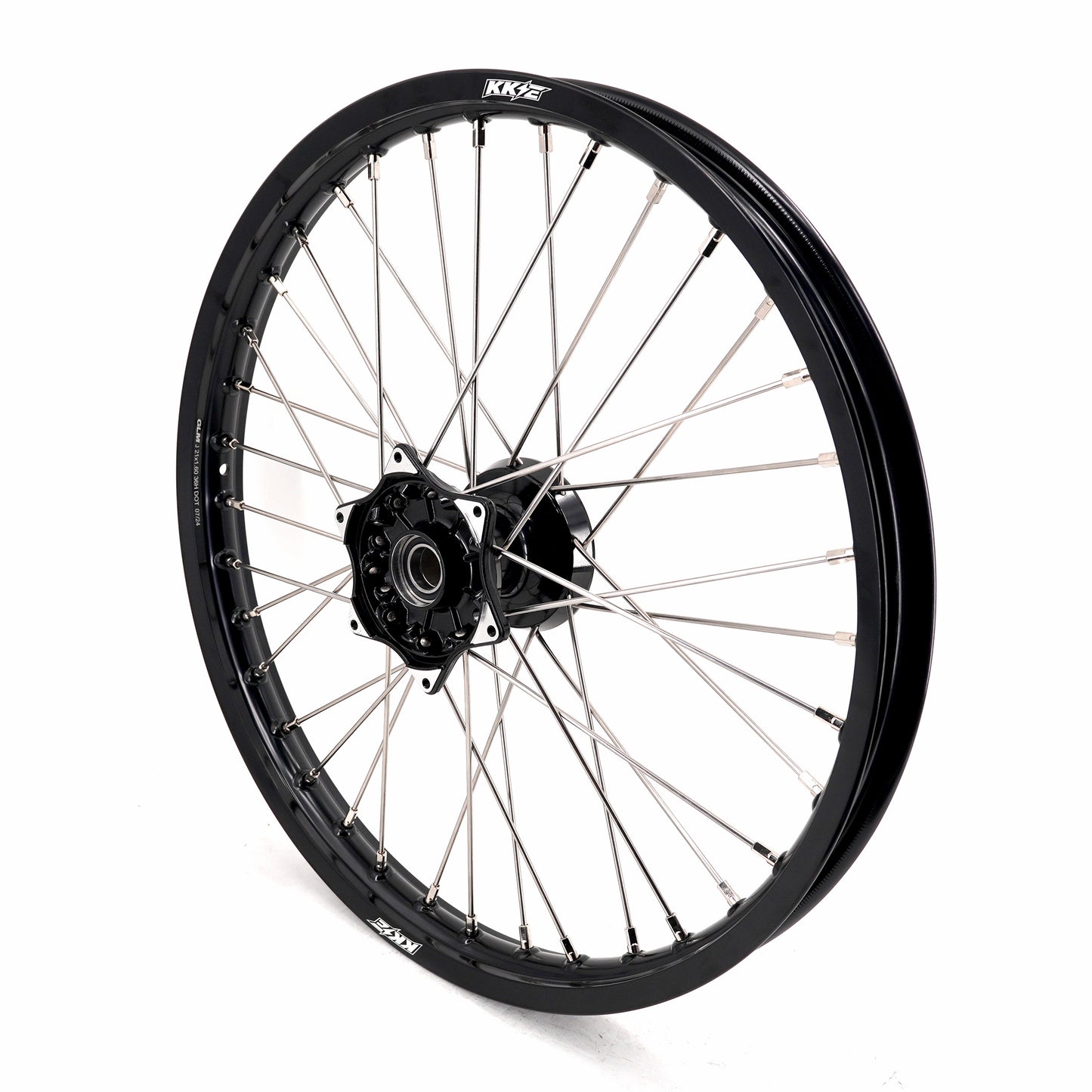 KKE 21"&19" Mx Dirtbike Casting Wheels For YAMAHA YZ125 YZ250 YZ250F YZ450F Black Hub