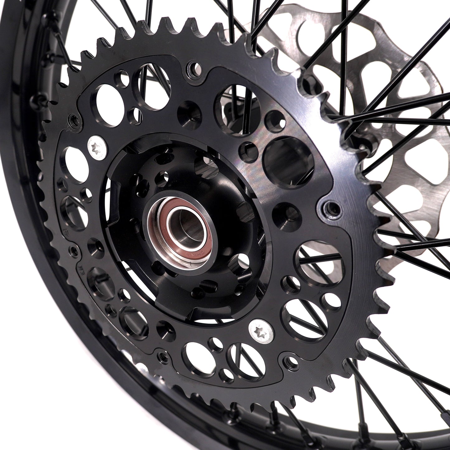 Pre-order KKE Enduro 1.6*21" & 2.15*18" CNC Hub Electric Dirtbike Alloy Wheels Rims Fit STARK VARG Black All Black
