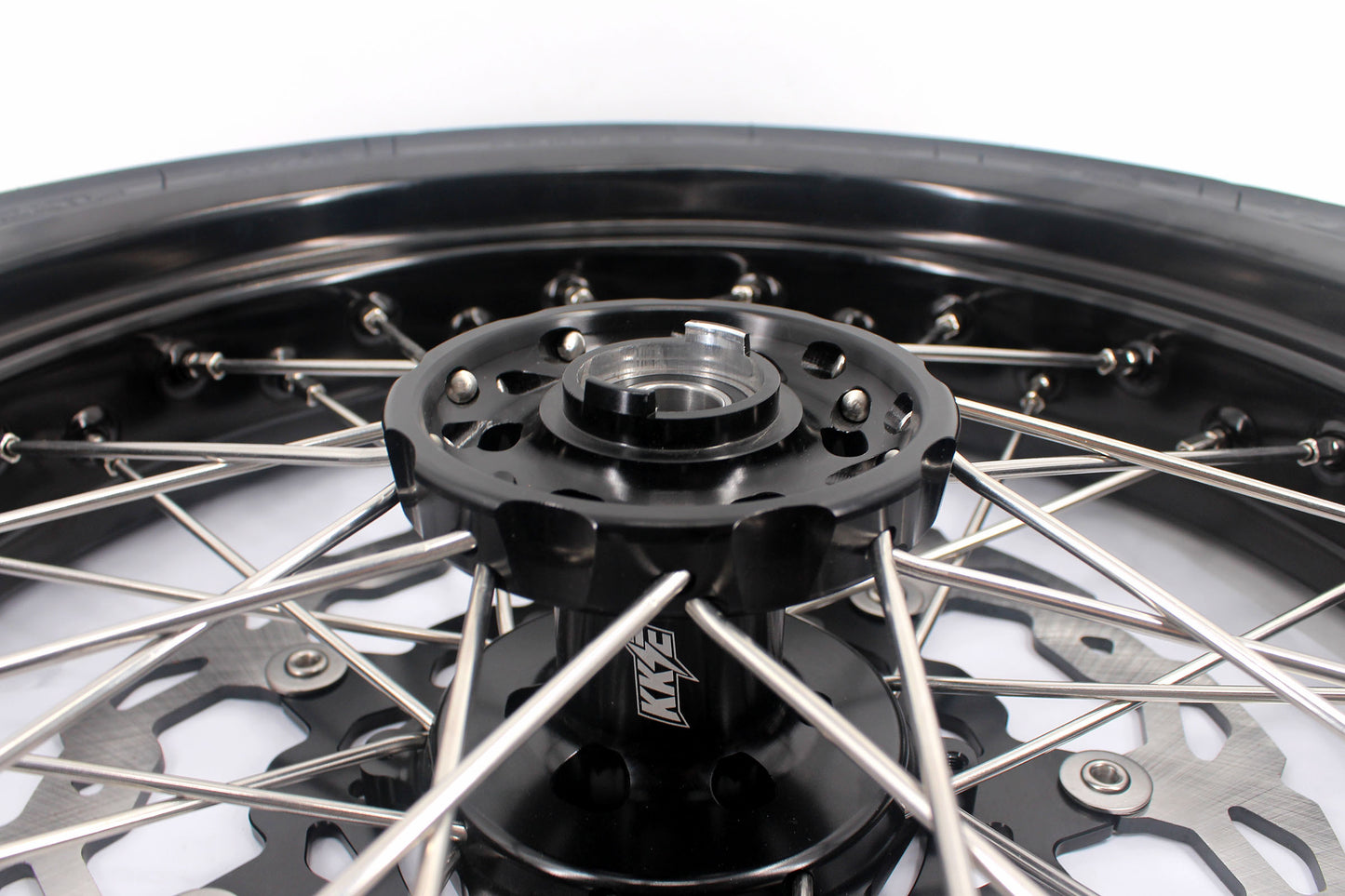 KKE CUSH DRIVE 3.5/4.25*17in. Supmermoto Wheels Kit For SUZUKI DRZ400SM 2005-2024 CST Tires
