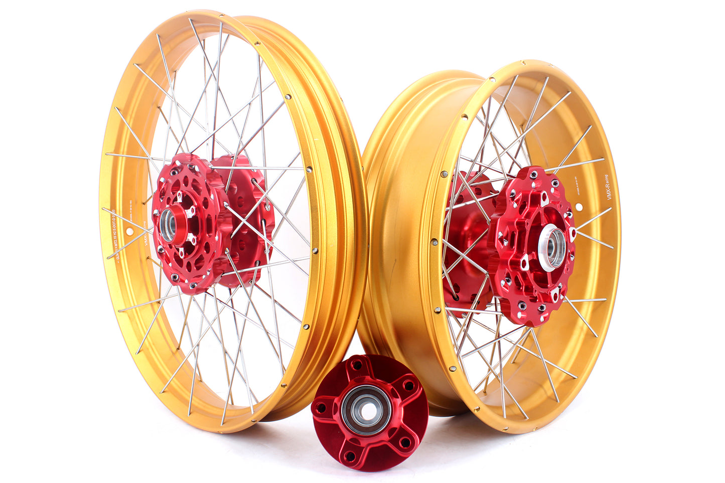 VMX 21/18 Tubeless Rims Fit Honda XL750 Transalp 2023-2024 Red Hub & Gold Rim