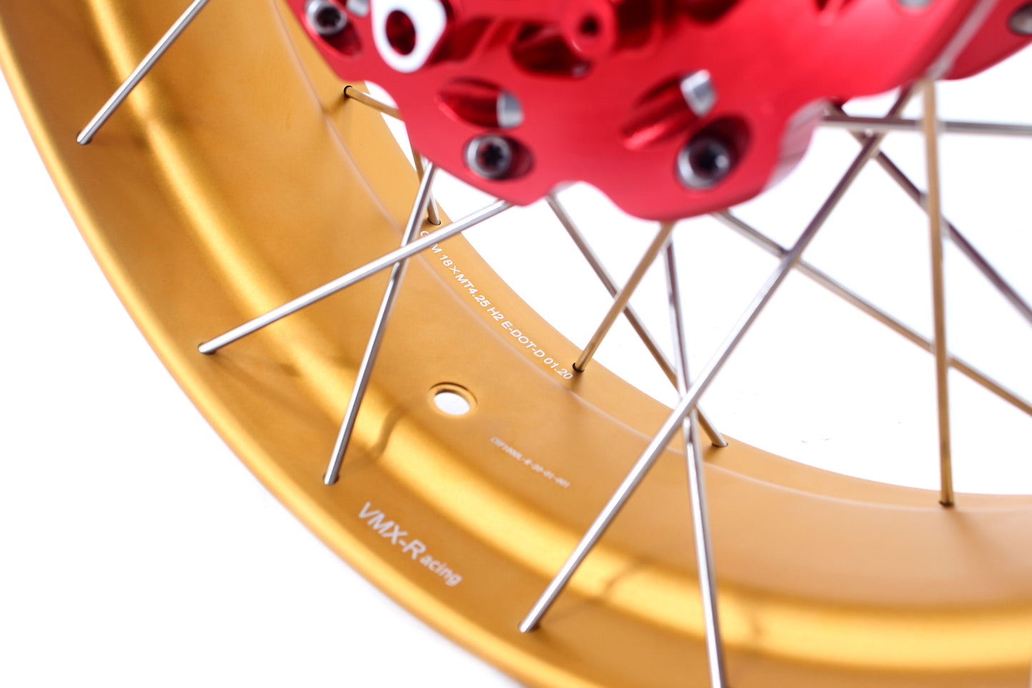 VMX 21/18 Tubeless Rims Fit Honda XL750 Transalp 2023-2024 Red Hub & Gold Rim