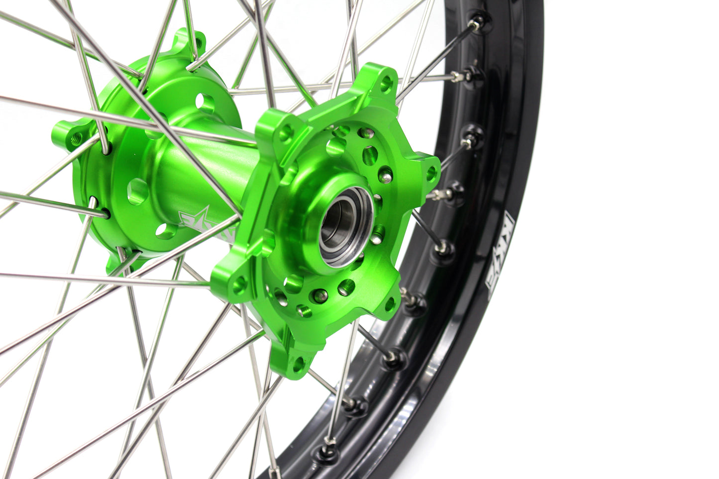 KKE 1.6*21 & 2.15*19 Wheels Rims Fit Kawasaki KX450 2019-2023 KX450X 2021-2023 Green Hubs