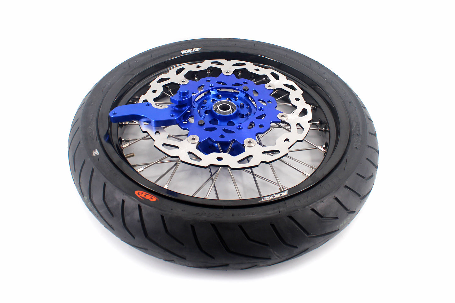 KKE 3.5/4.25*17inch Cush Drive Rims Tires For YAMAHA WR250F 2001-2019 WR450F 2003-2018 Blue Hub