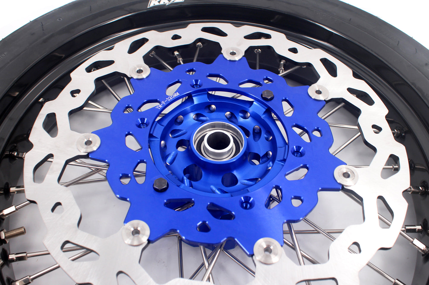KKE 3.5/4.25*17inch Cush Drive Rims Tires For YAMAHA WR250F 2001-2019 WR450F 2003-2018 Blue Hub