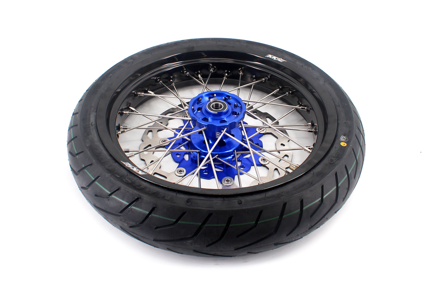 KKE 3.5/4.25*17inch Cush Drive Rims Tires For YAMAHA WR250F 2001-2019 WR450F 2003-2018 Blue Hub