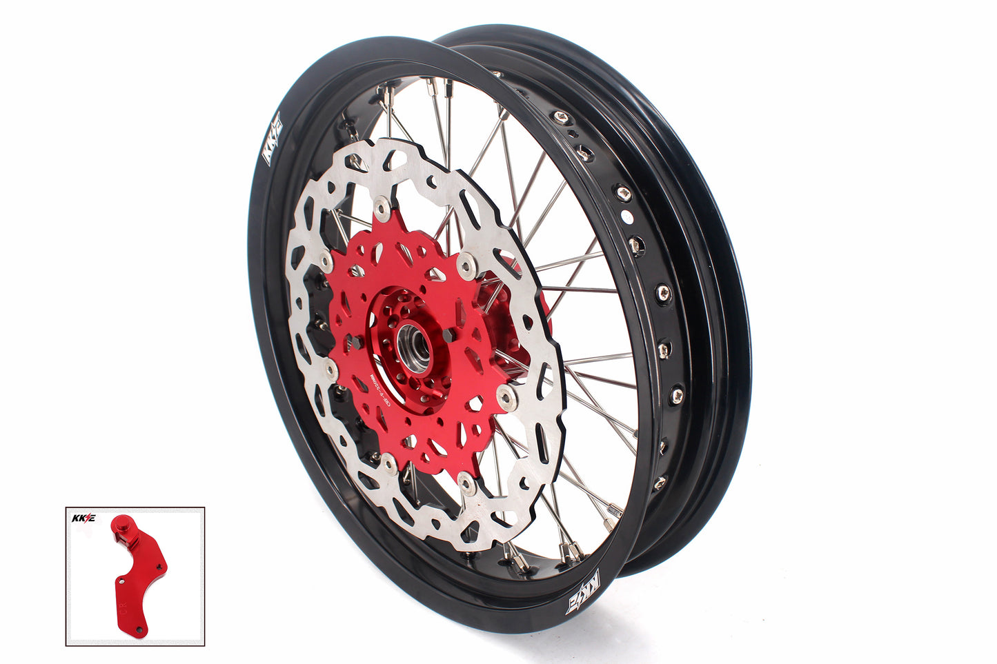 KKE 3.5/4.5*17" Cush Drive Supermoto Rims For HONDA XR650R 2000-2008 Red & Black