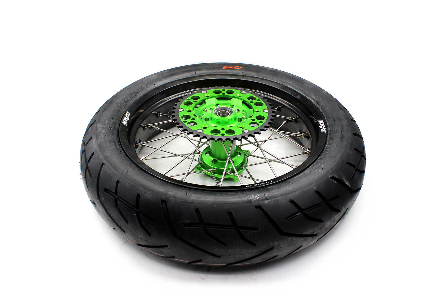 KKE 17inch KX450 KX450X KX250F 2020 KX450F 2019-2021 KX450 2019-2023 For KAWASAKI Supermoto Rims CST Tires Green