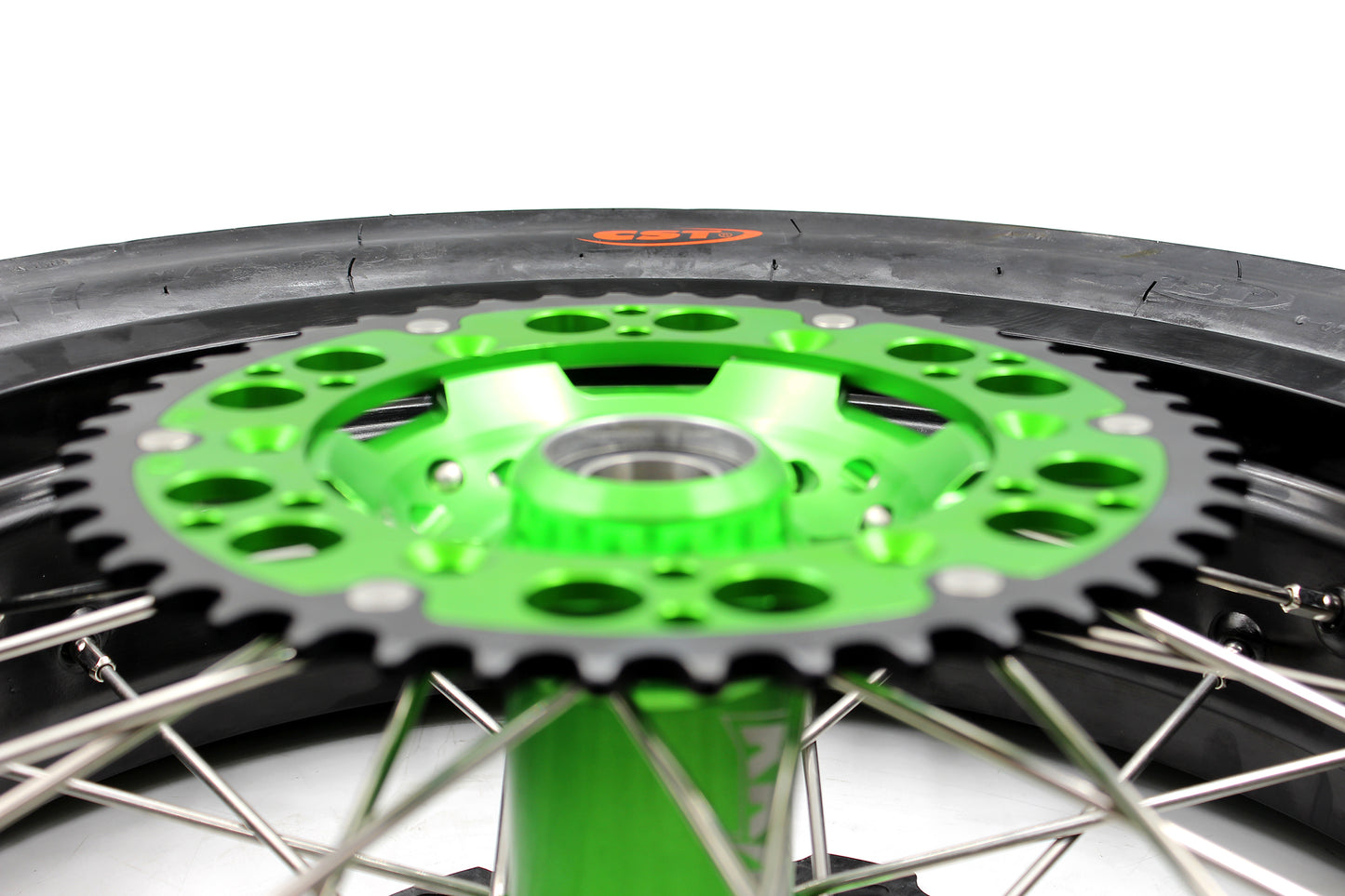 KKE 17inch KX450 KX450X KX250F 2020 KX450F 2019-2021 KX450 2019-2023 For KAWASAKI Supermoto Rims CST Tires Green