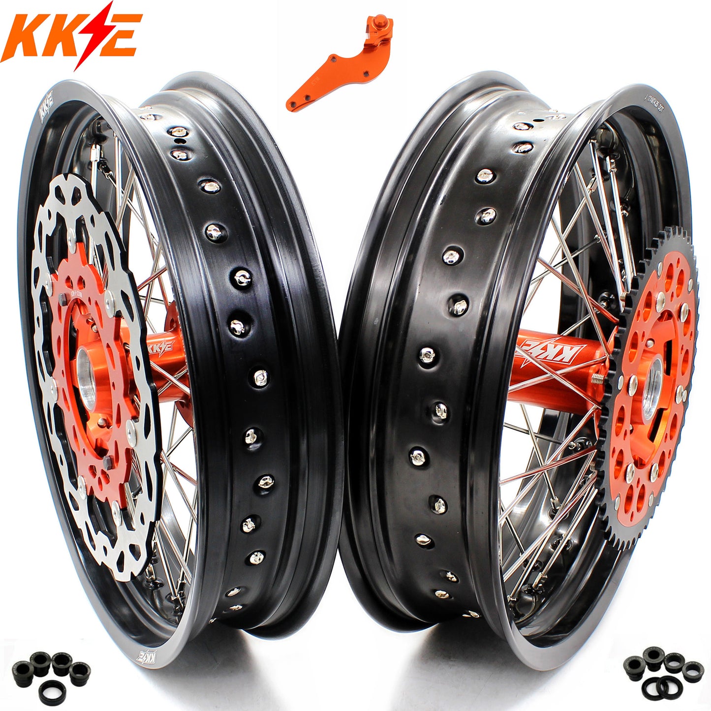 KKE 3.5*16.5" / 5.0*17" Supermoto Wheels for KTM SX SX-F EXC EXC-F XCF 125-530CC 2003-2024