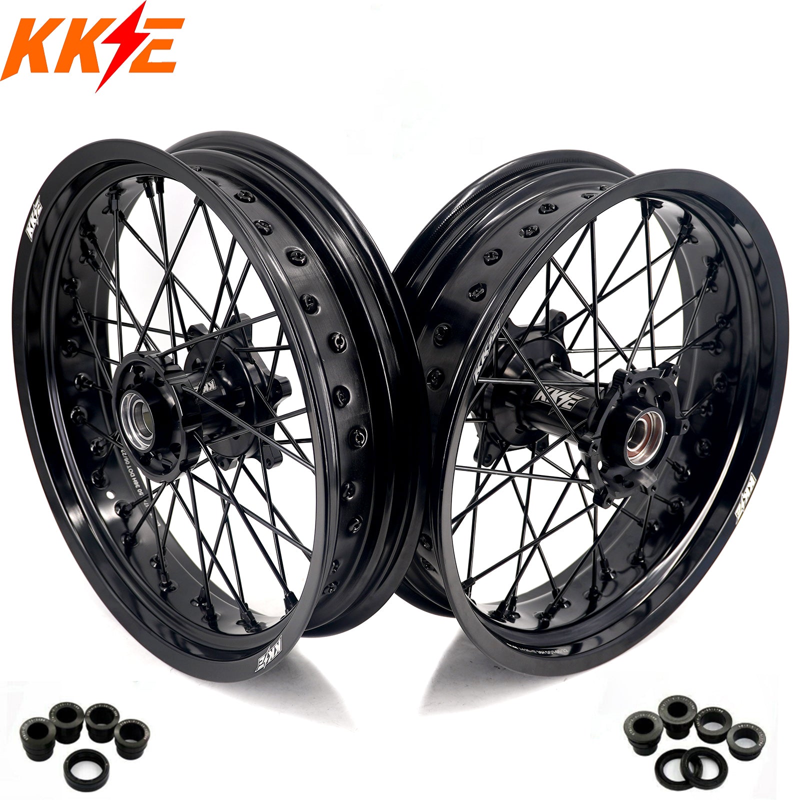 TOFR 17" Supermoto Wheel Set - Hubs Rims Brake Discs For KTM EXC XC SX 125-540
