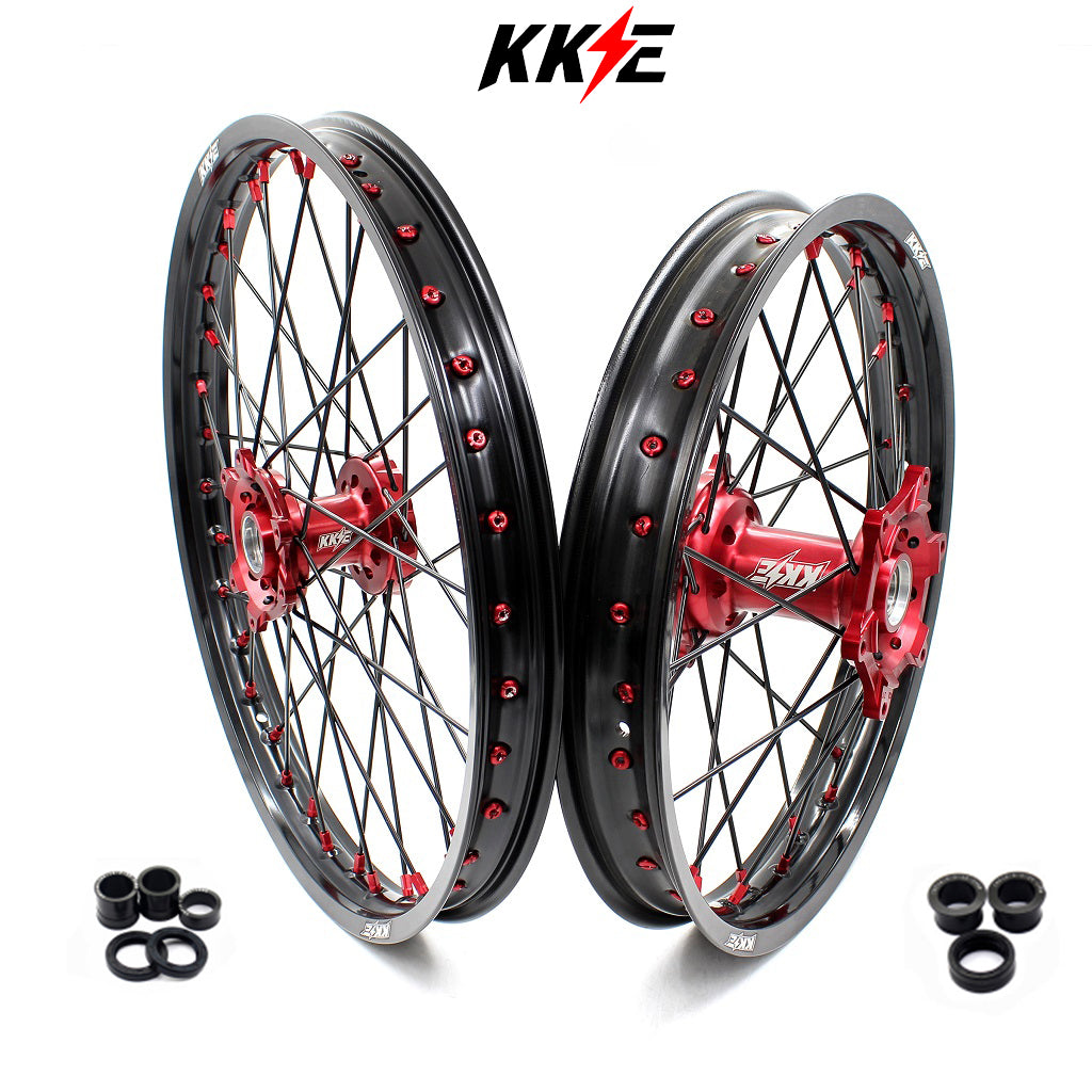 KKE 21" 19" or 21" 18" Dirtbike Spoke Wheels Rims For HONDA CRF250R CRF450R 2015-2025