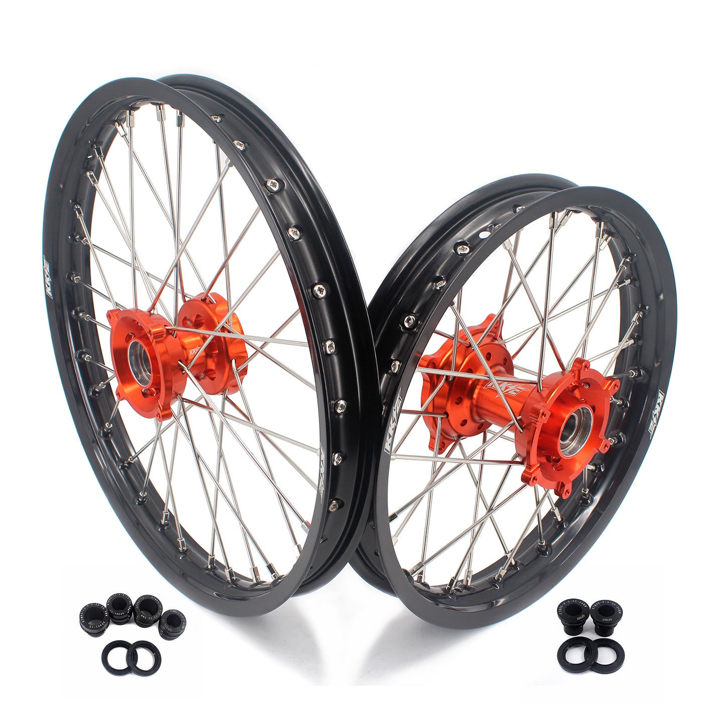 KKE 17"*1.4/14"*1.6 Kid's Big Wheels Rims Fit KTM SX 85 2021-2023 Orange Hub
